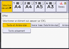 Illustration de l'écran du panneau de commande