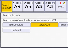 Illustration de l'écran du panneau de commande