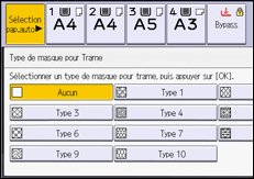 Illustration de l'écran du panneau de commande