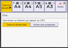 Illustration de l'écran du panneau de commande
