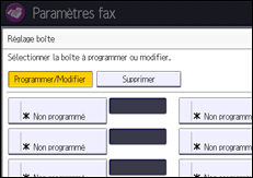 Illustration de l'écran du panneau de commande