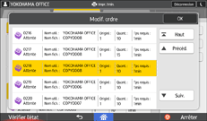 Illustration de l'écran du panneau de commande