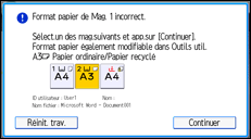 Illustration de l'écran du panneau de commande