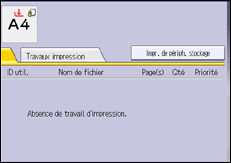 Illustration de l'écran du panneau de commande