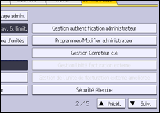 Illustration de l'écran du panneau de commande