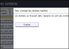 Illustration de l'écran du panneau de commande