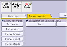 Illustration de l'écran du panneau de commande