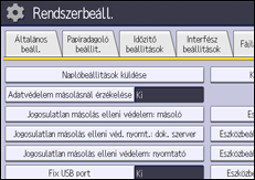 A kezelőpanel ismertetése