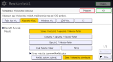 A kezelőpanel ismertetése