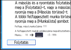 A kezelőpanel ismertetése