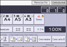 Illustrazione della schermata sul pannello di controllo