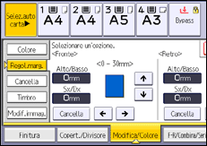 Illustrazione della schermata sul pannello di controllo