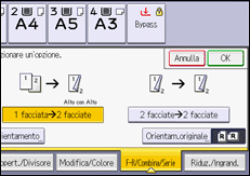 Illustrazione della schermata sul pannello di controllo