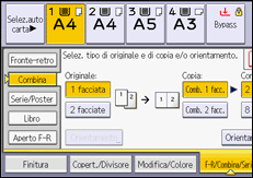 Illustrazione della schermata sul pannello di controllo
