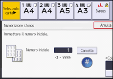Illustrazione della schermata sul pannello di controllo