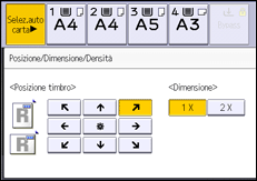 Illustrazione della schermata sul pannello di controllo