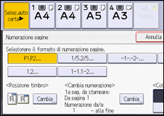 Illustrazione della schermata sul pannello di controllo