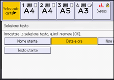 Illustrazione della schermata sul pannello di controllo