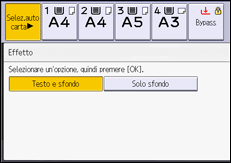 Illustrazione della schermata sul pannello di controllo