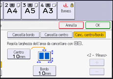 Illustrazione della schermata sul pannello di controllo