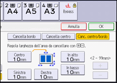 Illustrazione della schermata sul pannello di controllo