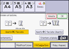 Illustrazione della schermata sul pannello di controllo