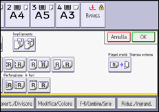 Illustrazione della schermata sul pannello di controllo