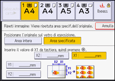 Illustrazione della schermata sul pannello di controllo