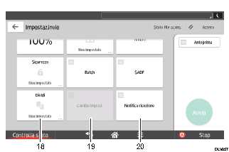 Illustrazione numerata pannello di controllo
