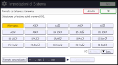 Illustrazione della schermata sul pannello di controllo