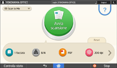 Illustrazione della schermata sul pannello di controllo