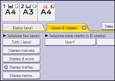 Illustrazione della schermata sul pannello di controllo