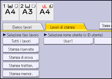 Illustrazione della schermata sul pannello di controllo