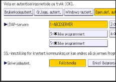 Illustrasjon av kontrollpanelet