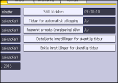 Illustrasjon av kontrollpanelet