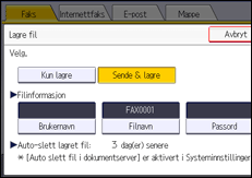 Illustrasjon av betjeningspanelet