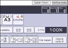 Ilustração do ecrã do painel de operação