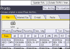 Ilustração do ecrã do painel de operação