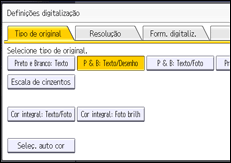 Ilustração do ecrã do painel de operação