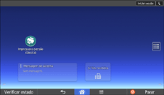 Ilustração do ecrã do painel de operação