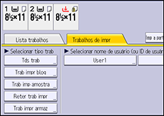 Ilustração da tela do painel de operação