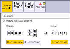 Ilustração da tela do painel de operação