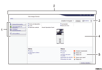 Ilustração com números da tela do navegador da Web