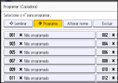 Ilustração da tela do painel de operação