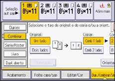 Ilustração da tela do painel de operação