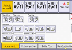 Ilustração da tela do painel de operação