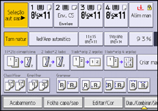 Ilustração da tela do painel de operação