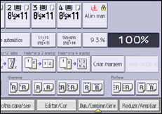 Ilustração da tela do painel de operação