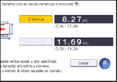 Ilustração da tela do painel de operação