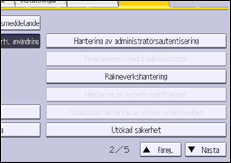 Bild av användarpanelens skärm